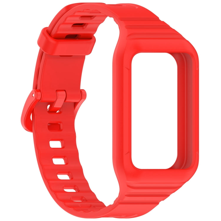 For Honor Band 9 Armor Integrated Silicone Watch Band(Red) - Watch Bands by PMC Jewellery | Online Shopping South Africa | PMC Jewellery