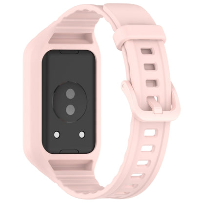 For Honor Band 9 Armor Integrated Silicone Watch Band(Light Pink) - Watch Bands by PMC Jewellery | Online Shopping South Africa | PMC Jewellery