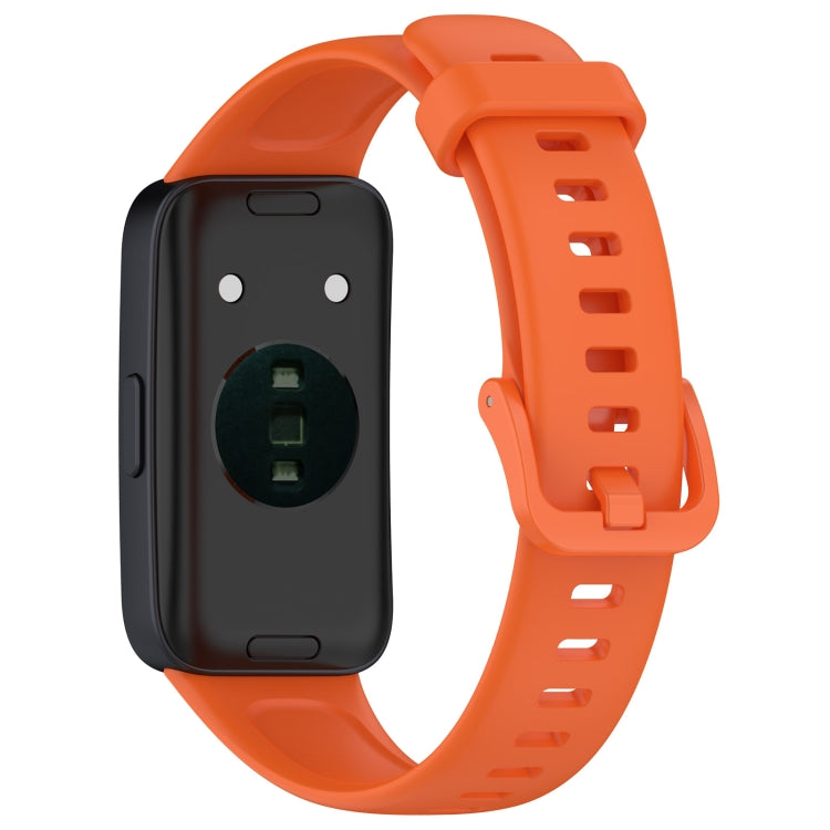 For Huawei Band 9 / 9 NFC Solid Color Colorful Buckle Silicone Watch Band(Orange) - Watch Bands by PMC Jewellery | Online Shopping South Africa | PMC Jewellery