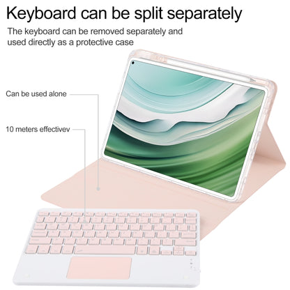 For Huawei MatePad Pro 11 2024 / 2022 Square Button Bluetooth Keyboard Rotatable Holder Leather Case with Touchpad(Rose Gold) - Huawei Keyboard by PMC Jewellery | Online Shopping South Africa | PMC Jewellery