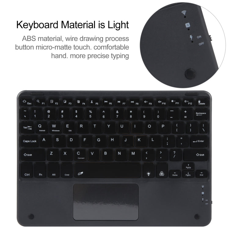 For Huawei MatePad 11 2023 / 2021 Square Button Bluetooth Keyboard Rotatable Holder Leather Case with Touchpad(Black) - Huawei Keyboard by PMC Jewellery | Online Shopping South Africa | PMC Jewellery