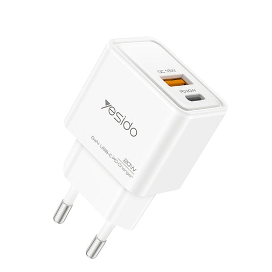 Yesido YC61 PD20W Dual Port Type-C GaN Charger, EU Plug - USB Charger by Yesido | Online Shopping South Africa | PMC Jewellery | Buy Now Pay Later Mobicred