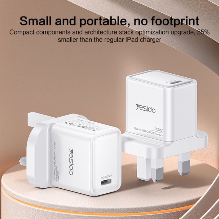 Yesido YC79 PD20W Dual Port Type-C GaN Charger, UK Plug - USB Charger by Yesido | Online Shopping South Africa | PMC Jewellery | Buy Now Pay Later Mobicred