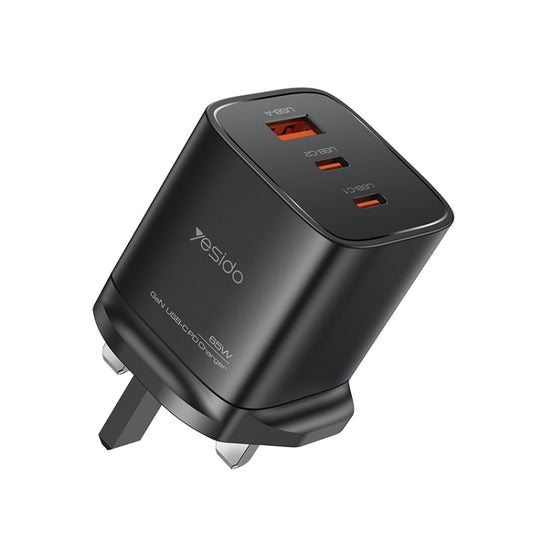 Yesido YC84 PD65W Three Port Type-C GaN Charger, UK Plug - USB Charger by Yesido | Online Shopping South Africa | PMC Jewellery | Buy Now Pay Later Mobicred