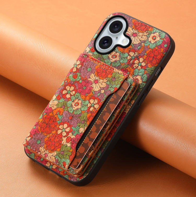 For iPhone 16 Card Slot Holder Phone Case(Summer Red) - iPhone 16 Cases by PMC TechLife | Online Shopping South Africa | PMC TechLife | Buy Now Pay Later Mobicred