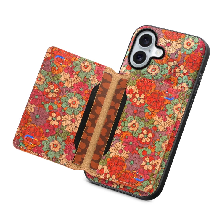 For iPhone 16 Card Slot Holder Phone Case(Summer Red) - iPhone 16 Cases by PMC TechLife | Online Shopping South Africa | PMC TechLife | Buy Now Pay Later Mobicred