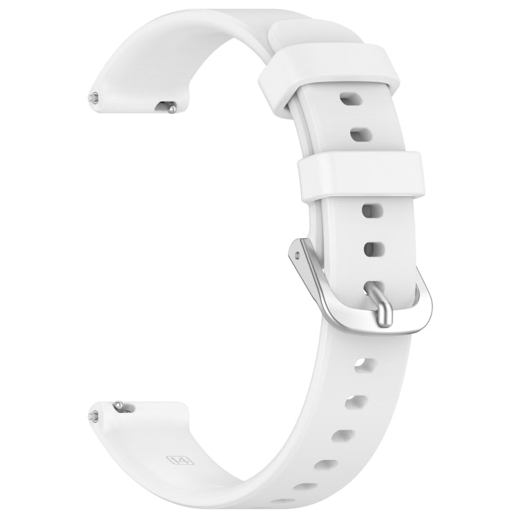 For Garmin Lily 2 14mm Silver Buckle Silicone Watch Band Wristband(White) - Watch Bands by PMC Jewellery | Online Shopping South Africa | PMC Jewellery