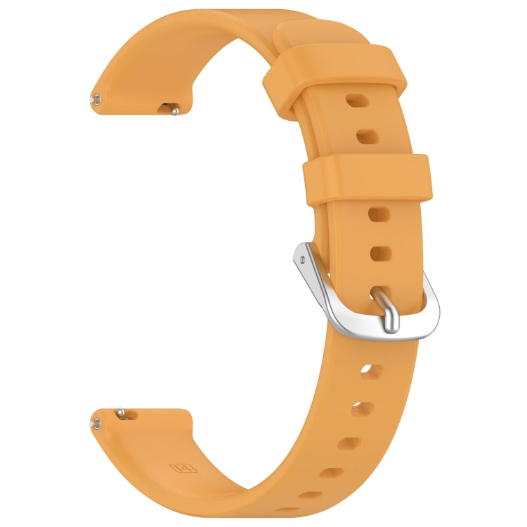 For Garmin Lily 2 14mm Silver Buckle Silicone Watch Band Wristband(Yellow) - Watch Bands by PMC Jewellery | Online Shopping South Africa | PMC Jewellery