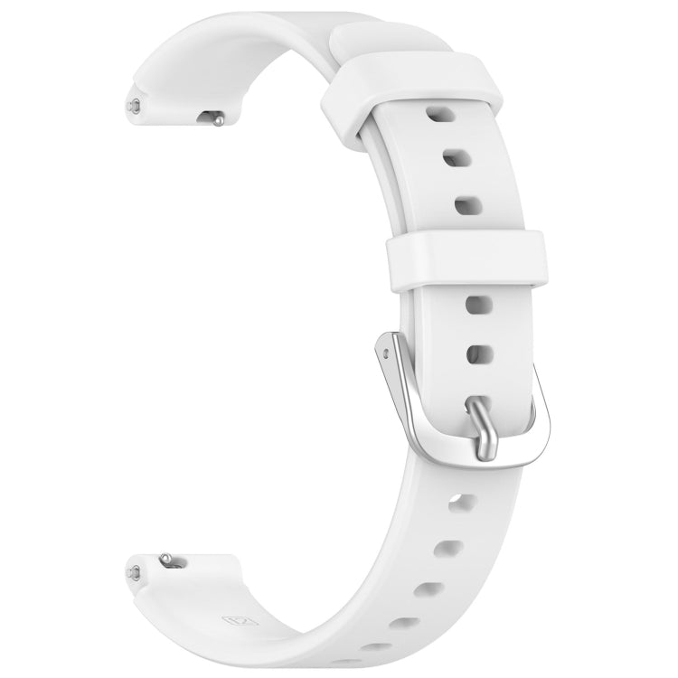12mm Universal Solid Color Silver Buckle Silicone Watch Band(White) - 20mm Bands by PMC TechLife | Online Shopping South Africa | PMC TechLife