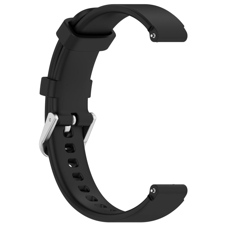 12mm Universal Solid Color Silver Buckle Silicone Watch Band(Black) - 20mm Bands by PMC TechLife | Online Shopping South Africa | PMC TechLife