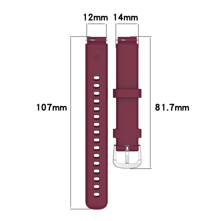 12mm Universal Solid Color Silver Buckle Silicone Watch Band(Purple) - 20mm Bands by PMC TechLife | Online Shopping South Africa | PMC TechLife