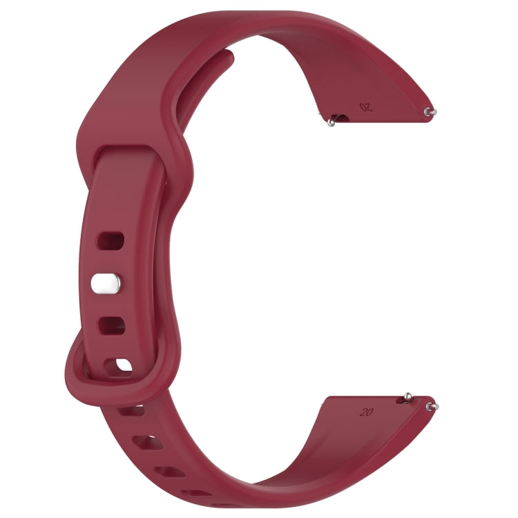 22mm Slim Reverse Buckle Silicone Watch Band(Wine Red) - 22mm Bands by PMC Jewellery | Online Shopping South Africa | PMC Jewellery