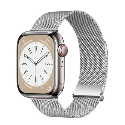 For Apple Watch Series 7 45mm ZGA Milanese Magnetic Metal Watch Band(Silver) - Watch Bands by ZGA | Online Shopping South Africa | PMC Jewellery | Buy Now Pay Later Mobicred