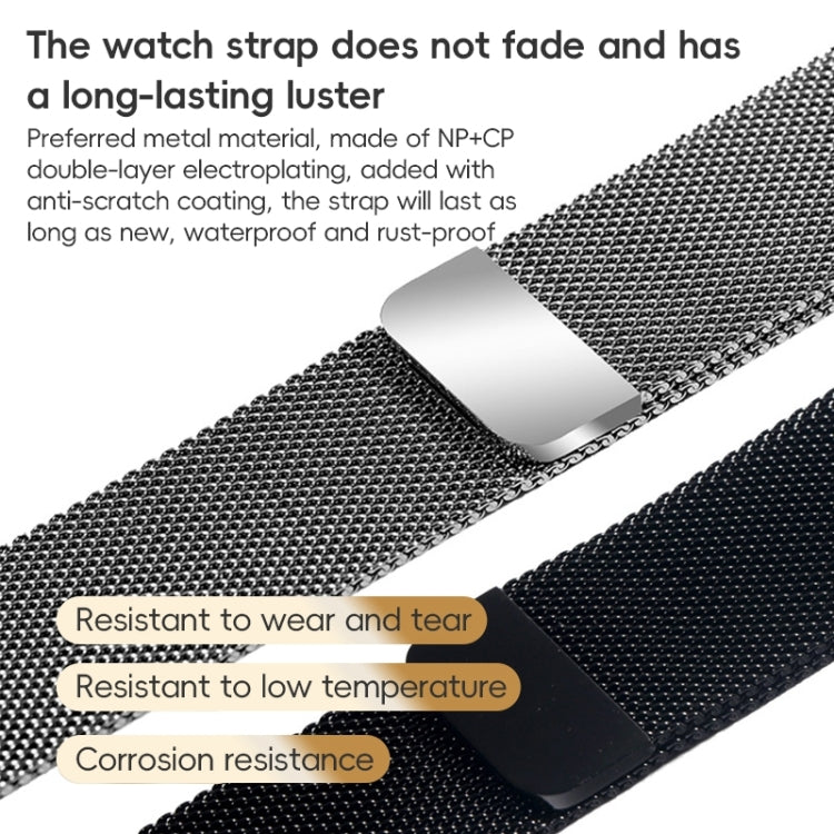 For Apple Watch Series 9 45mm ZGA Milanese Magnetic Metal Watch Band(Silver) - Watch Bands by ZGA | Online Shopping South Africa | PMC Jewellery