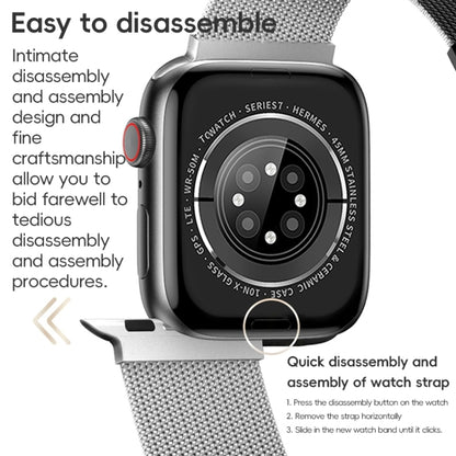 For Apple Watch SE 2023 44mm ZGA Milanese Magnetic Metal Watch Band(Black) - Watch Bands by ZGA | Online Shopping South Africa | PMC Jewellery