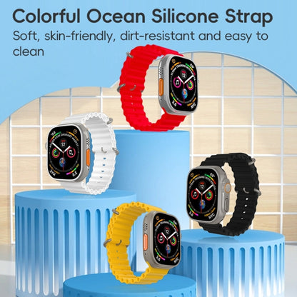 For Apple Watch Series 6 44mm ZGA Ocean Silicone Watch Band(Black) - Watch Bands by ZGA | Online Shopping South Africa | PMC Jewellery