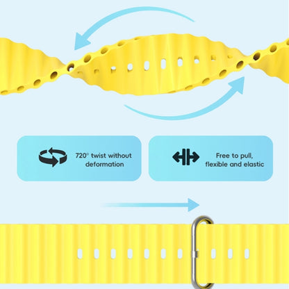 For Apple Watch Series 2 42mm ZGA Ocean Silicone Watch Band(Yellow) - Watch Bands by ZGA | Online Shopping South Africa | PMC Jewellery