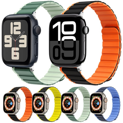 For Apple Watch Series 2 42mm ZGA Two Color Magnetic Silicone Watch Band(Black+Orange) - Watch Bands by ZGA | Online Shopping South Africa | PMC Jewellery | Buy Now Pay Later Mobicred