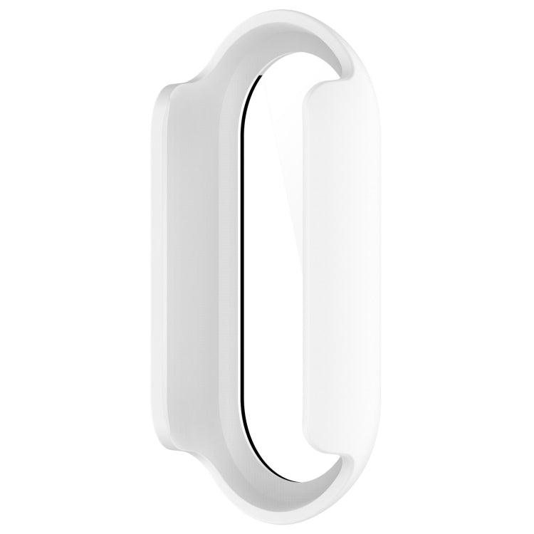 For Xiaomi Mi Band 8 PC + Tempered Film Integrated Protective Watch Case(White) - Watch Cases by PMC Jewellery | Online Shopping South Africa | PMC Jewellery