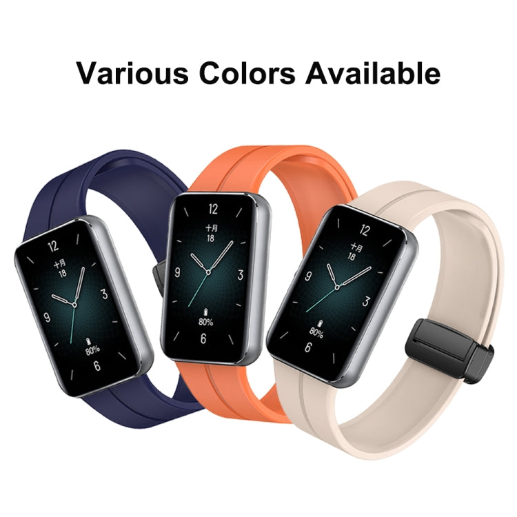 For Honor Band 9 Magnetic Folding Black Buckle Silicone Watch Band(Wine Red) - Watch Bands by PMC TechLife | Online Shopping South Africa | PMC TechLife