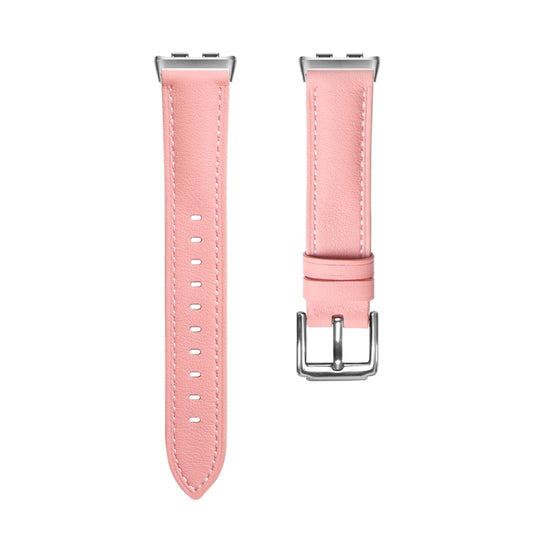 For Honor Band 9 Genuine Leather Watch Band(Pink) - Watch Bands by PMC Jewellery | Online Shopping South Africa | PMC Jewellery