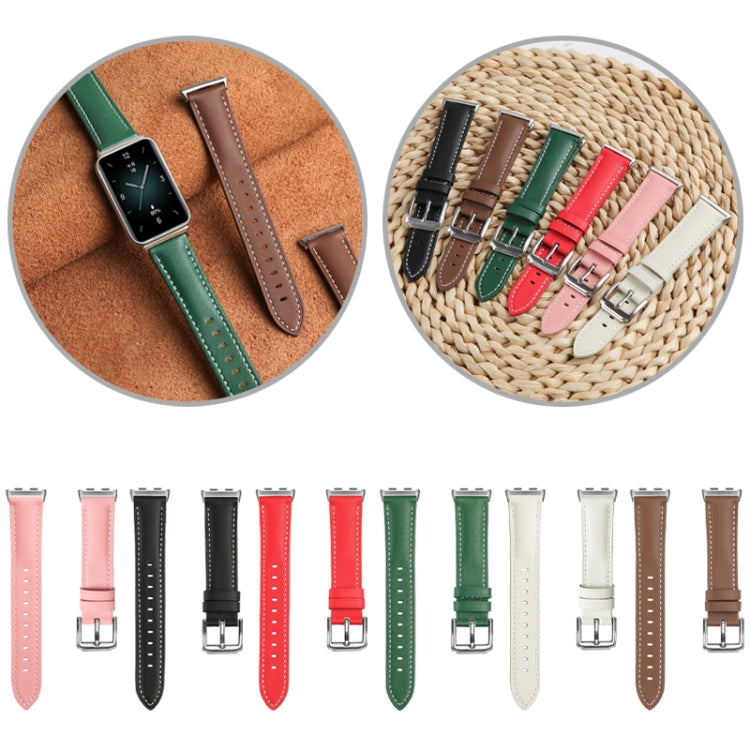 For Honor Band 9 Genuine Leather Watch Band(Brown) - Watch Bands by PMC TechLife | Online Shopping South Africa | PMC TechLife