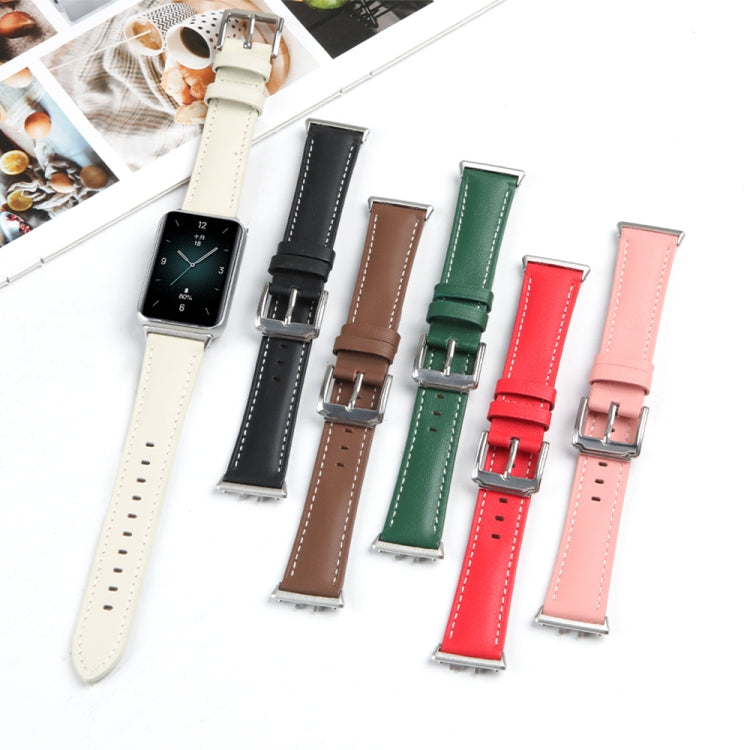 For Honor Band 9 Genuine Leather Watch Band(Pink) - Watch Bands by PMC TechLife | Online Shopping South Africa | PMC TechLife | Buy Now Pay Later Mobicred