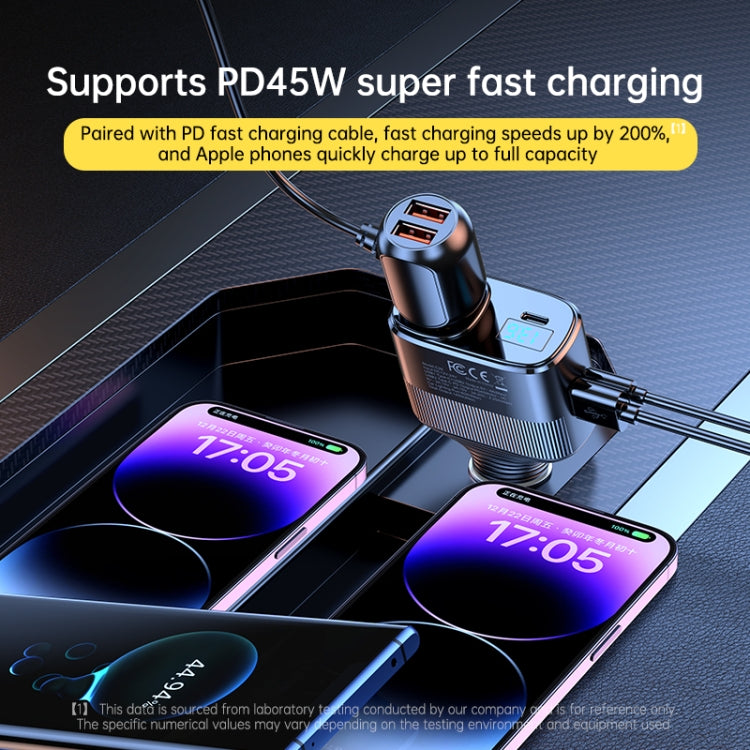 C26 4 in 1 PD45W Type-Cx2+USB Car Cigarette Lighter Fast Charging Charger - Car Charger by PMC Jewellery | Online Shopping South Africa | PMC Jewellery | Buy Now Pay Later Mobicred