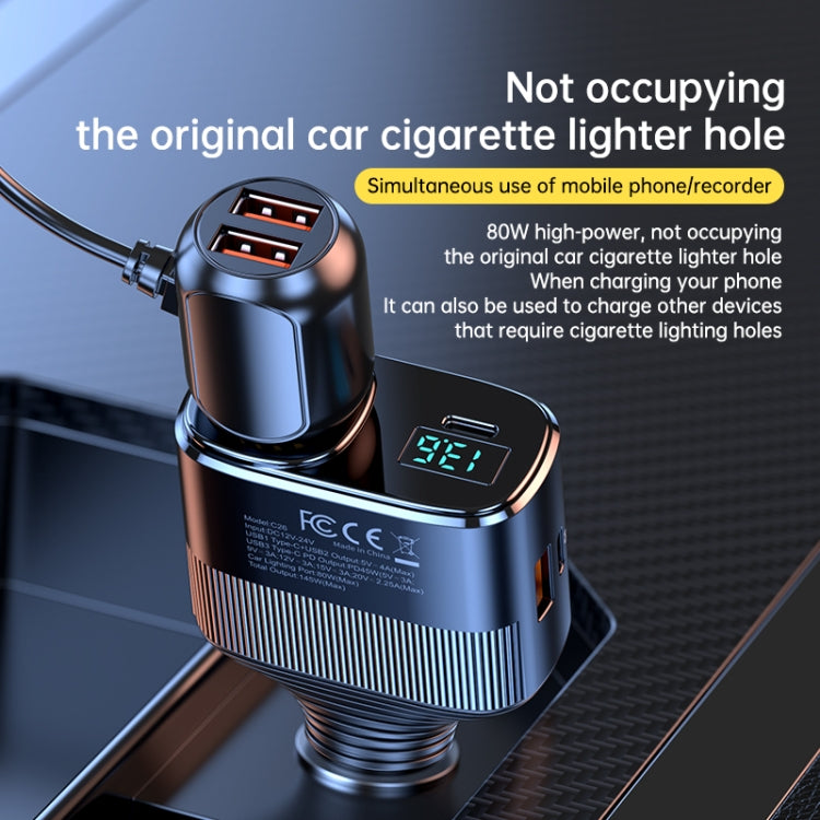 C26 4 in 1 PD45W Type-Cx2+USB Car Cigarette Lighter Fast Charging Charger - Car Charger by PMC Jewellery | Online Shopping South Africa | PMC Jewellery | Buy Now Pay Later Mobicred