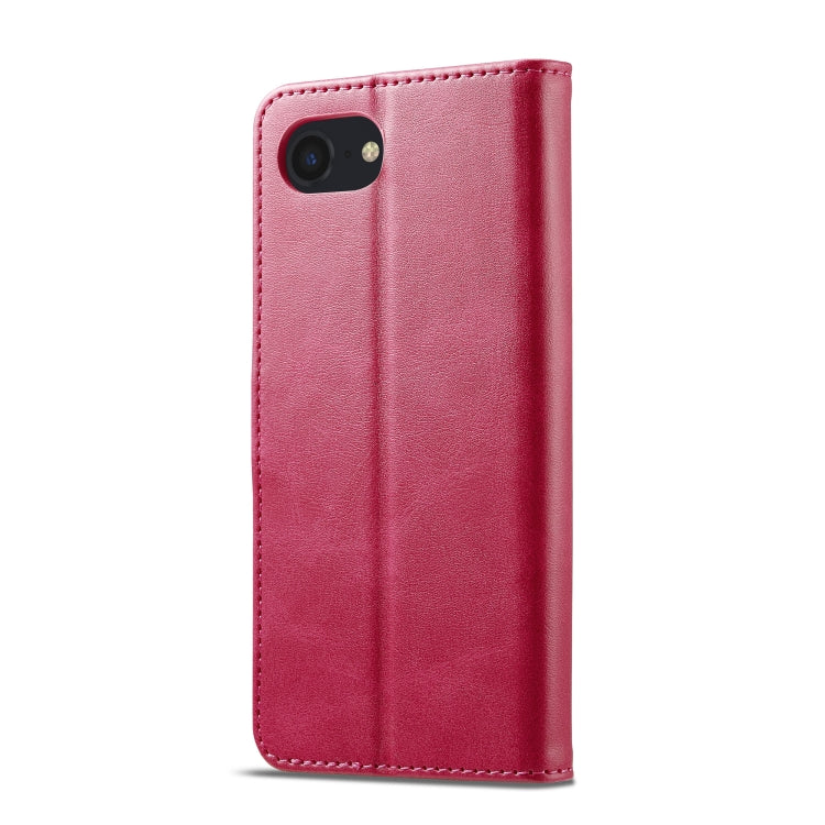 LC.IMEEKE Calf Texture Horizontal Flip Leather Case For iPhone 16e(Red) - iPhone 16e Cases by LC.IMEEKE | Online Shopping South Africa | PMC Jewellery | Buy Now Pay Later Mobicred