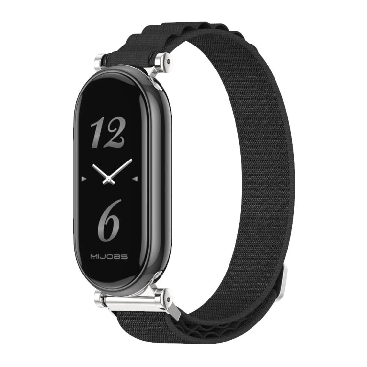 For Xiaomi Mi Band 8 Mijobs GT4 Nylon Breathable Watch Band(Black Silver) - Watch Bands by MIJOBS | Online Shopping South Africa | PMC Jewellery