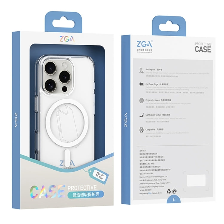 For iPhone 16 Pro ZGA Magsafe Clear PC Hybrid TPU Phone Case(Transparent) - iPhone 16 Pro Cases by ZGA | Online Shopping South Africa | PMC Jewellery | Buy Now Pay Later Mobicred