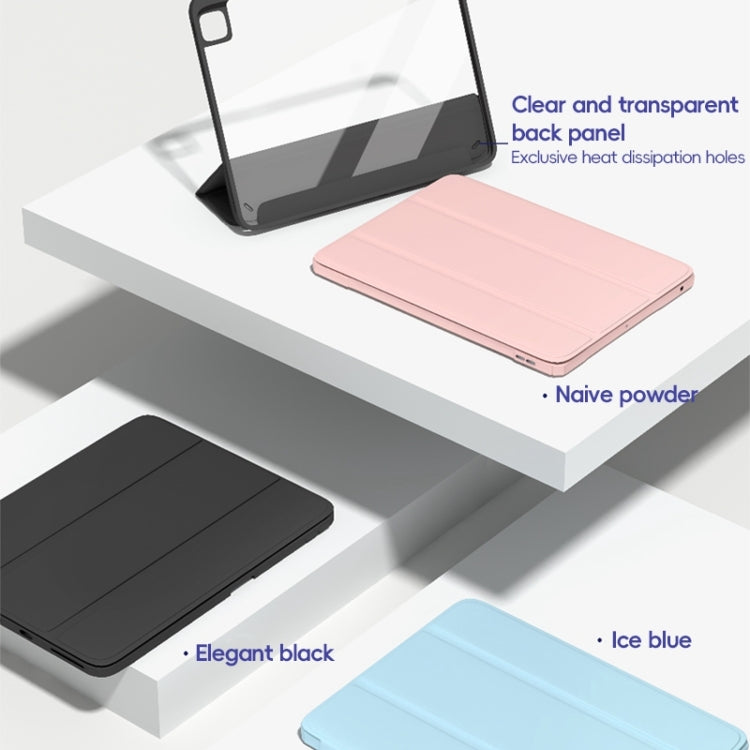 For iPad Pro 12.9 2022/2021/2020 ZGA Tri-Fold Voltage Smart Leather Tablet Case(Ice Blue) - free shipping - PMc TechLife - Order now!