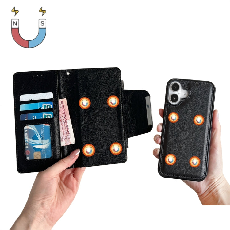 For iPhone 16 Plus Multifunctional Seven Cards Wallet Leather Phone Case(Black) - iPhone 16 Plus Cases by PMC Jewellery | Online Shopping South Africa | PMC Jewellery | Buy Now Pay Later Mobicred