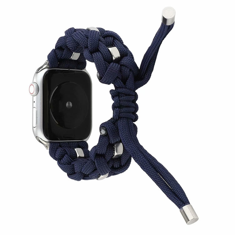 For Apple Watch Ultra 2 49mm Screw Nut Braided Paracord Watch Band(Blue) - Watch Bands by PMC Jewellery | Online Shopping South Africa | PMC Jewellery | Buy Now Pay Later Mobicred