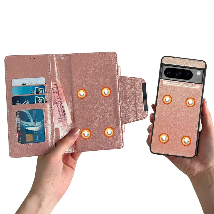 For Google Pixel 8a Multifunctional 7-Card Wallet Leather Phone Case(Rose Gold) - Google Cases by PMC TechLife | Online Shopping South Africa | PMC TechLife | Buy Now Pay Later Mobicred