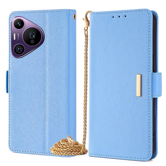 For Huawei Pura 70 Pro / 70 Pro+ 5G Crossbody Chain Leather Phone Case(Blue) - Huawei Cases by PMC Jewellery | Online Shopping South Africa | PMC Jewellery | Buy Now Pay Later Mobicred