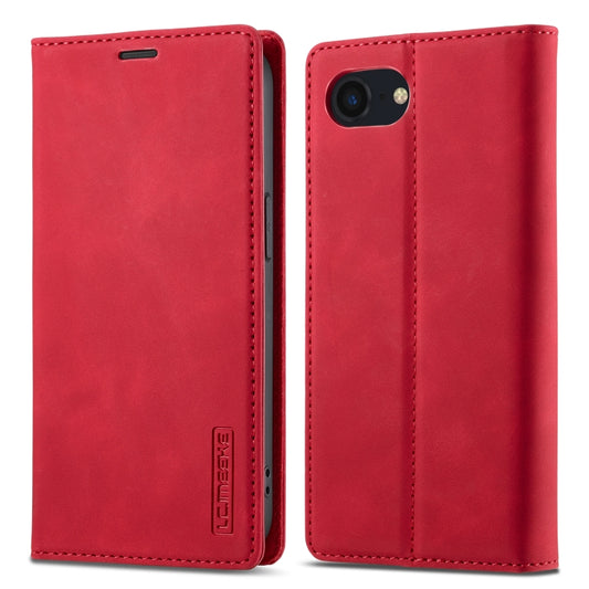 For iPhone SE 2024 LC.IMEEKE Strong Magnetic Leather Phone Case with Holder & Card Slots & Wallet(Red) - More iPhone Cases by LC.IMEEKE | Online Shopping South Africa | PMC Jewellery | Buy Now Pay Later Mobicred