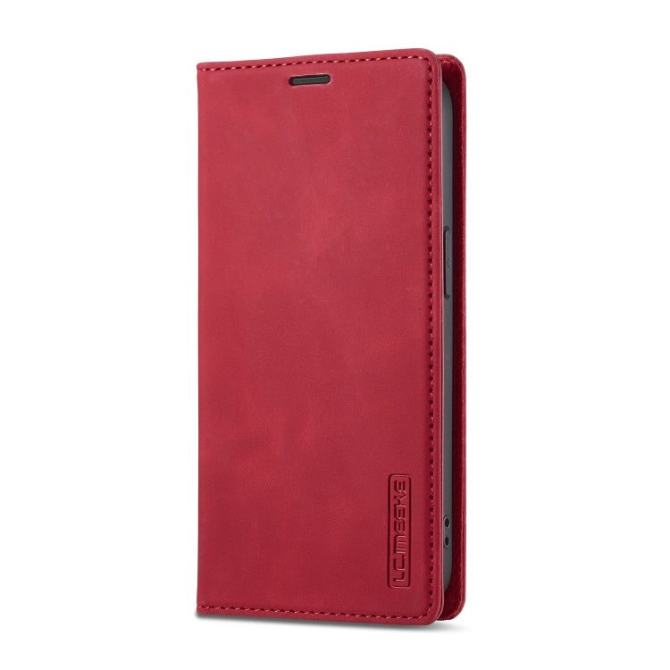 For iPhone SE 2024 LC.IMEEKE Strong Magnetic Leather Phone Case with Holder & Card Slots & Wallet(Red) - More iPhone Cases by LC.IMEEKE | Online Shopping South Africa | PMC Jewellery | Buy Now Pay Later Mobicred