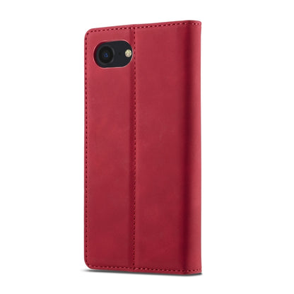 For iPhone SE 2024 LC.IMEEKE Strong Magnetic Leather Phone Case with Holder & Card Slots & Wallet(Red) - More iPhone Cases by LC.IMEEKE | Online Shopping South Africa | PMC Jewellery | Buy Now Pay Later Mobicred