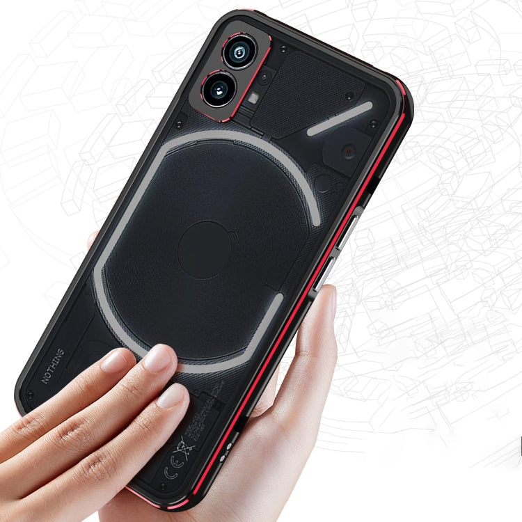 For Nothing Phone 2a Aurora Series Metal Frame Protective Phone Case(Black Silver) - More Brand by PMC TechLife | Online Shopping South Africa | PMC TechLife | Buy Now Pay Later Mobicred