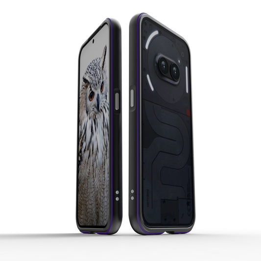 For Nothing Phone 2a Aurora Series Metal Frame Protective Phone Case(Black Purple) - More Brand by PMC Jewellery | Online Shopping South Africa | PMC Jewellery | Buy Now Pay Later Mobicred