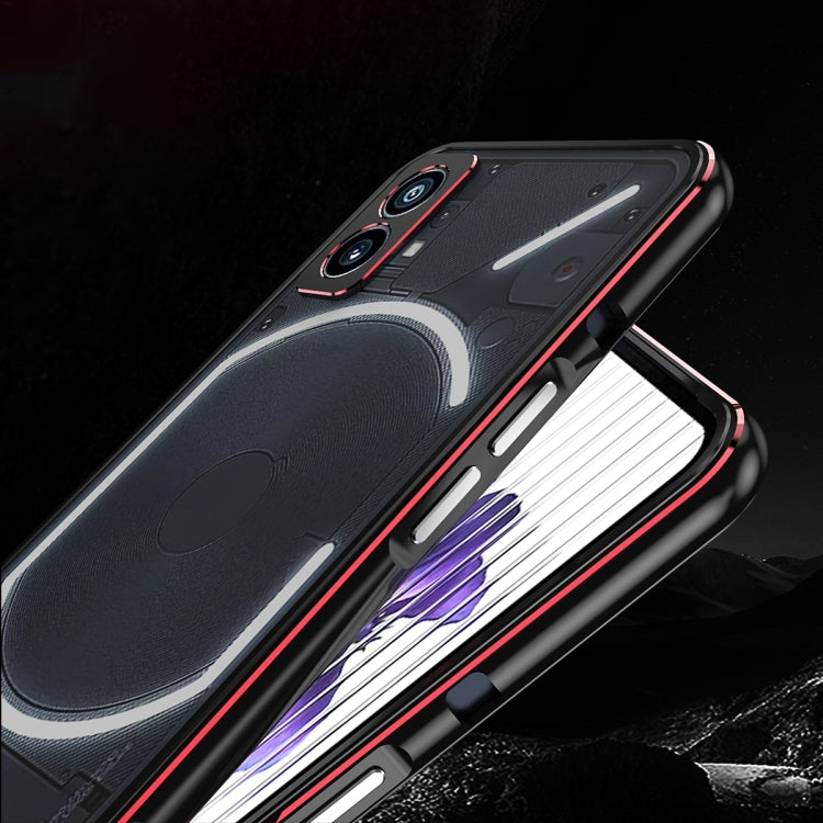 For Nothing Phone 2a Aurora Series Metal Frame Protective Phone Case(Black Purple) - More Brand by PMC TechLife | Online Shopping South Africa | PMC TechLife | Buy Now Pay Later Mobicred