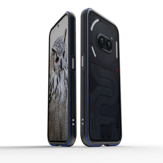 For Nothing Phone 2a Aurora Series Metal Frame Protective Phone Case(Black Blue) - More Brand by PMC Jewellery | Online Shopping South Africa | PMC Jewellery | Buy Now Pay Later Mobicred