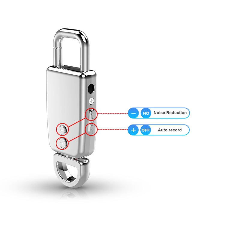 JNN S20 Zinc Alloy Keychain Voice Recorder, Memory:16GB(Black) - Other Style by JNN | Online Shopping South Africa | PMC TechLife | Buy Now Pay Later Mobicred