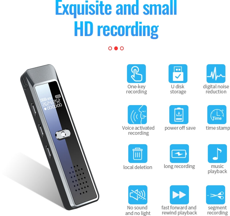 JNN Q7 Mini Portable Voice Recorder with OLED Screen, Memory:16GB(Metal Gray) - Recording Pen by JNN | Online Shopping South Africa | PMC TechLife | Buy Now Pay Later Mobicred
