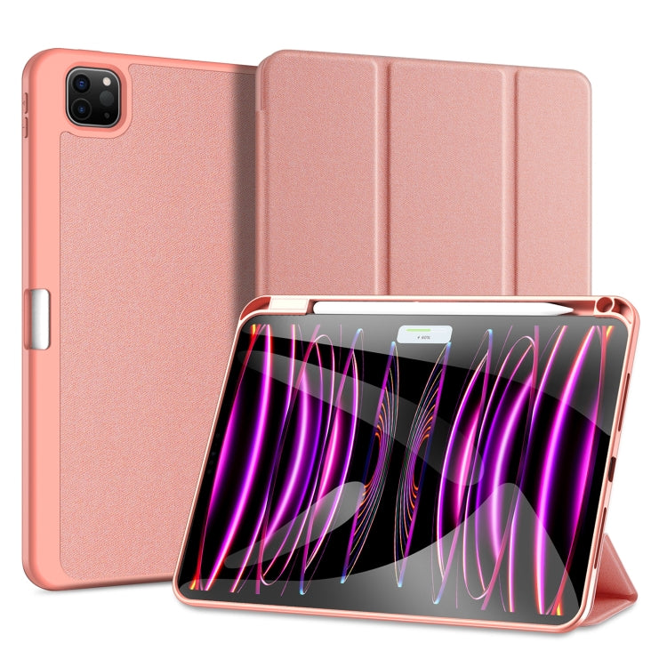 For iPad Pro 11 2024 DUX DUCIS Domo Series Cloth Texture Magnetic Leather Tablet Case(Pink) - iPad Pro 11 2024 Cases by DUX DUCIS | Online Shopping South Africa | PMC Jewellery | Buy Now Pay Later Mobicred