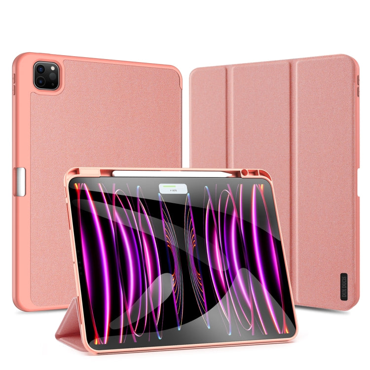 For iPad Pro 13 2024 DUX DUCIS Domo Series Cloth Texture Magnetic Leather Tablet Case(Pink) - iPad Pro 13 2024 Cases by DUX DUCIS | Online Shopping South Africa | PMC Jewellery | Buy Now Pay Later Mobicred