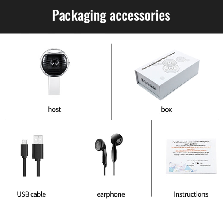 JNN S13 Zinc Alloy U-disk Voice Recorder, Memory:32GB(Silver) - U-Disk Recorder by JNN | Online Shopping South Africa | PMC TechLife | Buy Now Pay Later Mobicred