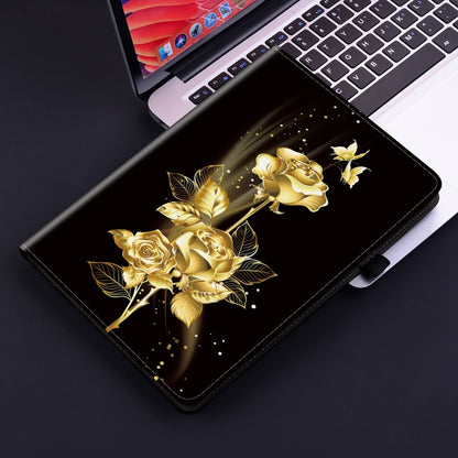 For iPad Air 11 2024 Crystal Texture Painted Leather Smart Tablet Case(Gold Butterfly Rose) - iPad Air 11 2024 Cases by PMC Jewellery | Online Shopping South Africa | PMC Jewellery | Buy Now Pay Later Mobicred